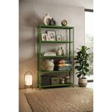 5 Katlı Renkli Tel Kafesli Dekoratif Çelik Raf - Çiçeklik Rafı, Ofis Rafı 0,70 Mm Yeşil 43X60 Cm 150 Cm