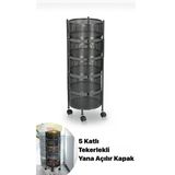 5 Katlı Yana Açılır Salda Siyah Tekerlekli Patates Soğan Sepeti Sebze Meyve Sepeti Sebzelik