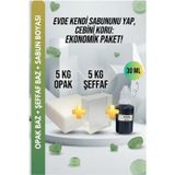 5 KG Opak + 5 KG Şeffaf Sabun Bazı ve Yeşil Sabun Boyası Seti – Hobi ve El Yapımı Sabun Seti