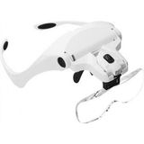 5 Lens 1.0x-3.5x 2led Işıklı Ile Ayarlanabilir Gözlük Büyüteç 9892B2 - Renkli