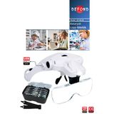 5 Lensli 2 Led Işıklı Ayarlanabilir Loop Gözlük Tipi Büyüteç - Bataryalı Model Df-Ml03