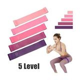 5 Li Farklı Dirençte Squat Bandı Hafif Orta Sert Pilates Aerobik Çalışma Lastiği Egzersiz Fitness - Mor