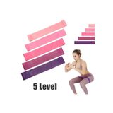 5 Li Farklı Dirençte Squat Bandı Hafif Orta Sert Pilates Aerobik Çalışma Lastiği Egzersiz Fitness