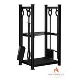 5 Li Ithal Metal Odunluk Raflı Şömine Maşa Aksesuar Seti Ss-001