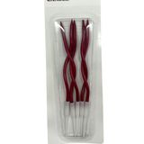 5 Li Kivrimli Kirmizi Mum 15Cm Pasta Mumu Spiral Kıvrık Mum, 656542000014
