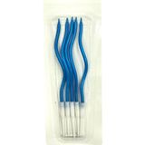 5 Li Kivrimli Mavi Mum 15Cm Pasta Mumu Spiral Kıvrık Mum, 656542000011