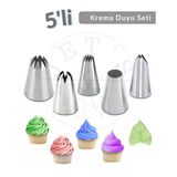 5' Li Krema Duyu Seti Büyük Boy Pasta Dolgu Kreması Paslanmaz Şanti Duyu Çelik Set-1