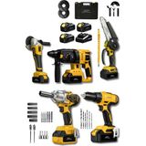 5 Li Mega Set Kömürsüz Motor Dal Budama- Somun Sökme-Kırıcı-Taşlama-Matkap