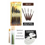 5 Li Metal Spatula Seti Zemin Fırçası Boya Fırçası Akrilik Yağlı Boya Hobi Çalışmalar 1245kuY1M1