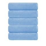 5 li Otel Banyo Havlusu Pamuklu 70X145 Cm Renkli 16/1 Avs 440 Gr Mavi