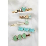 5 Lİ PENS YEŞİL KALP TOKA SET TAVŞAN
