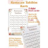5 Li Ramazan-I Şerif Takip Kartı Oruç Mukabele Teravih Tesbih Takipl Kartı Ramazan Ayı Çizelge