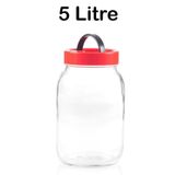 5 Litre Kapakli Cam Tursu Bakliyat Saklama Kabi Kavanozu