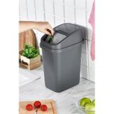5 Lt Çöp Kovası Siyah, Mutfak, Banyo, Tuvalet Çöp Kutusu Gri