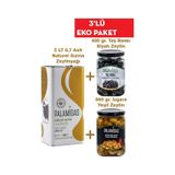 5 LT Natürel Sızma Zeytinyağı, Taş Baskı Siyah Zeytin ve Izgara Zeytin Ekonomi Paketi
