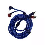 5 Metre 2 Rca To 2 Rca Oto Amfi Kablosu - Şeffaf Mavi Ses Aktarım Kablosu - Kırmızı Mavi Tos Fiş