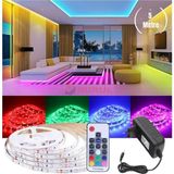 5 Metre 20 Renk Rf Kumandalı Renk Değiştiren Rgb Şerit LED Işık Seti SB-6545 - Çok Renkli