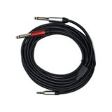 5 Metre 3.5 Mm To 2 X 6.35 Mm Ses Kablosu - Aux To Çivi Jak Mikser Ve Amfi Bağlantı Kablosu