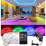 5 Metre 8 Renk Kumandalı Sese Duyarlı Renk Değiştiren Rgb Şerit LED Işık Seti SB-6546 - Çok Renkli