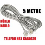 5 Metre Beş Mt Telefon Hat Kablosu Modem Adsl Vdsl 2 Li Köken