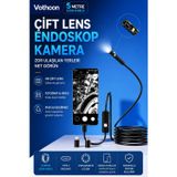 5 Metre Çift Kameralı iOS/Android Uyumlu Yılan Endoskop Kamera 8mm 2MP LED'li Sert Kablo