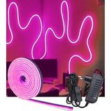 5 Metre Esnek Neon Led Şerit Butonlu Dekoratif Aydınlatma Seti SB-6536 (Pembe)