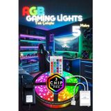 5 Metre Oyuncu Bilgisayar Masası Rgb Şerit Led Aydınlatma Sistemi Pro 3 Chip