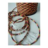 5 Metre Paracord 550 Model 4mm 7 Çekirdek Paraşüt Ipi Sarı kırmızı siyah desenli Tek Ebat