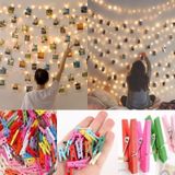 5 Metre Piller Dahil Peri Led Gün Işığı + 25 Adet Renkli Küçük Mandal
