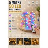 5 Metre RENKLİ 50LED Işıklar Peri Işıkları 8 MOD RGB Işıkları USB Çok Renkli Işık Peri Dize Işıkları Tel Fonksiyonlu Süsleme İnce Telli Aydınlatmalı Şerit Led Yılbaşı Işık Yılbaşı Süsü