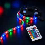 5 Metre RGB Şerit LED Seti – Kumandalı, Adaptörlü, 12V, 4W, 16 Renk ve Işık Modlu Dekoratif Aydınlatma