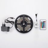5 Metre RGB Şerit Led Tak Çalıştır Hazır Set, 2835 Çipli, IP20 Silikonsuz, Adaptör ve Kumanda Dahil, İç Mekana Uygun, 16 Renk, Kumandalı | Cata