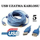 5 Metre USB 2.0 Uzatma Kablosu Mavi Filtreli