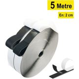 5 Metre, Yapışkanlı Cırt Cırtlı Bant, En: 2 Cm, Siyah Cırt Band, Kuvvetli Cırt Cırt Bant