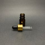 5 Ml Amber Cam Damlalıklı Şişe , Gold Metalik Kapak , 5 Cc Kahverengi Cam Damlalıklı Şişe x 6 Adet