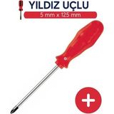 5 mm Uç, 12,5 cm Uzun Yıldız Tornavida, Dayanıklı ve Çok Amaçlı El Aleti - Antrasit