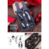 5 Parça Çelik Şişe Açacağı Seti Dekoratif Kılıf ile Şık Hediye Seti , Wine Opener Gift Set
