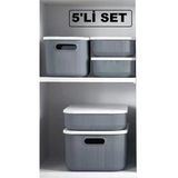 5 Parça Gri Dolap Içi Düzenleyici Storage Sepet Çorap Kıyafet Düzenleyici Set Oyuncak Lego Kutusu