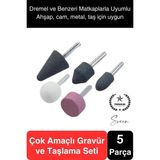 5 Parça Hobi Gravür Dremel Taşlama Ucu Mini Metal Ahşap Oyma Seti Parlatma Zımparalama Fırçalama - diğer - Antrasit