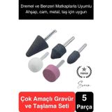 5 Parça Hobi Gravür Dremel Taşlama Ucu Mini Metal Ahşap Oyma Seti Parlatma Zımparalama Fırçalama