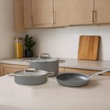5 Parça İdeal Yanmaz Yapışmaz Seramik Tencere Tava Seti – Gri