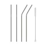 5 Parça Metal Pipet - Paslanmaz Çevre Dostu Metal Pipet Fırça Seti (Lisinya)