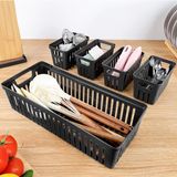 5 Parça Modüler Çekmece Içi Organizer Set - Banyo Mutfak Makyaj Aksesuar Ofis Düzenleyici Siyah