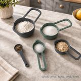 5 Parça Plastik Ölçü Kaşığı Seti 125 ml 85 ml 60 ml 15 ml 7.5 ml Iç Içe Geçen Cup Ölçü Kabı Kek Pasta Baharat Kaşığı Sariva Home - Gri