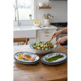 5 Parça Porselen Velour Navy Salata Kayık Seti