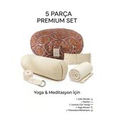 5 Parça Premium Yoga Ve Meditasyon Seti – Zafu Minder, Bolster, Lavanta Göz Yastığı, Yoga Kemeri Ve Shavasana Battaniyesi