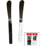 5 PARÇA UZUN KAHVALTI BIÇAK - MERMER DESEN SAPLI 16.5 cm-Findit