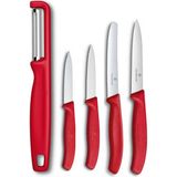 5 Parça Victorinox Kırmızı Büyük Soyma Seti Ergonomik Saplı Bulaşık Makinesinde Yıkanabilir