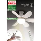 5 Pervaneli Işıklı Uzaktan Kumandalı Yer Tavan Duvar Vantilatörü Süper Sessiz Çalışan Tavan Fanı Çok Fonksiyonlu Led Işıklı Uzaktan Kumanda ile Hız Işık Ayarlı Salon Yatak Odası Ofis Tipi Vantilatör