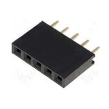 5 Pin Tek Sıra Dişi Header 180 Derece 1x5 Pin 2.54mm Soket Konnek
